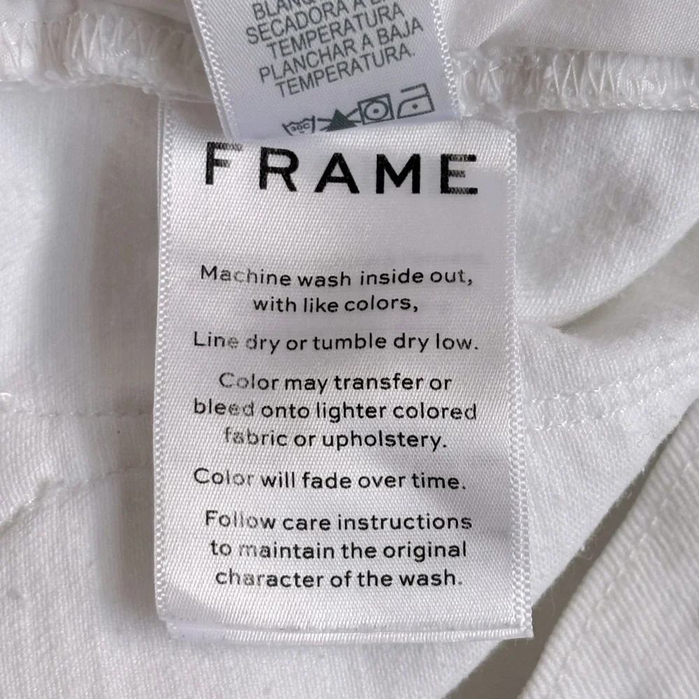 Frame Denim Le Cutoff Tulip Frayed Hem Jean Short Distressed White Blank Rookley